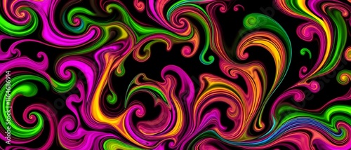 Vibrant Psychedelic Swirls Abstract Wallpaper