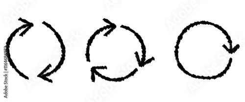 手描き　回転する矢印のセット