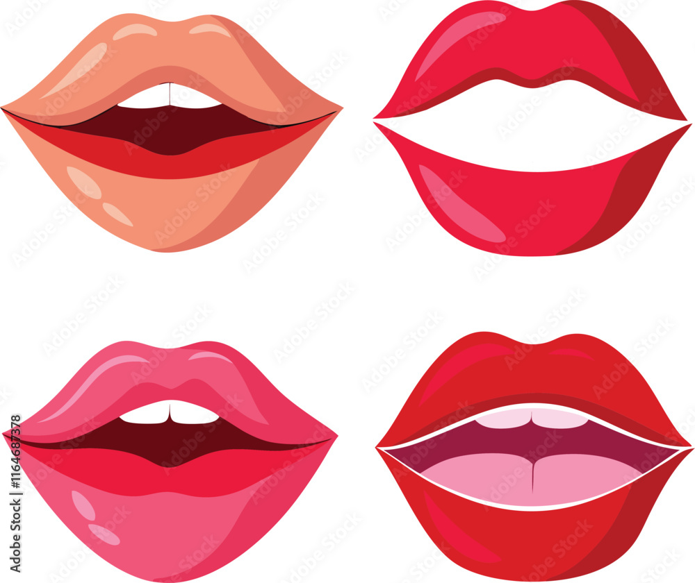 lips with white background 