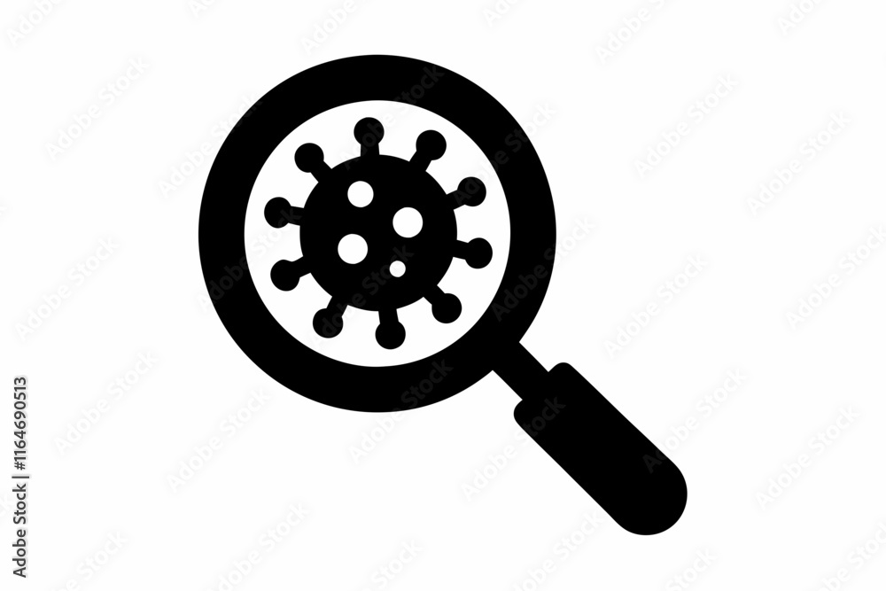 creative medical magnifying glass with virus creative medical magnifying glass with virus