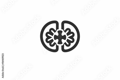 creative medical kidney icon concept