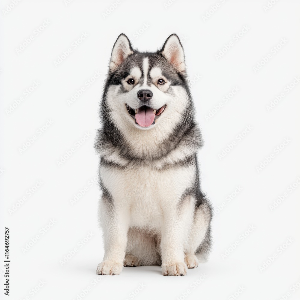 A joyful Alaskan Malamute dog with a striking coat, ready to bring happiness and warmth. Perfect for pet lovers and animal enthusiasts alike. A joyful Alaskan Malamute dog with a striking coat, ready to bring happiness and warmth. Perfect for pet lovers and animal enthusiasts alike.