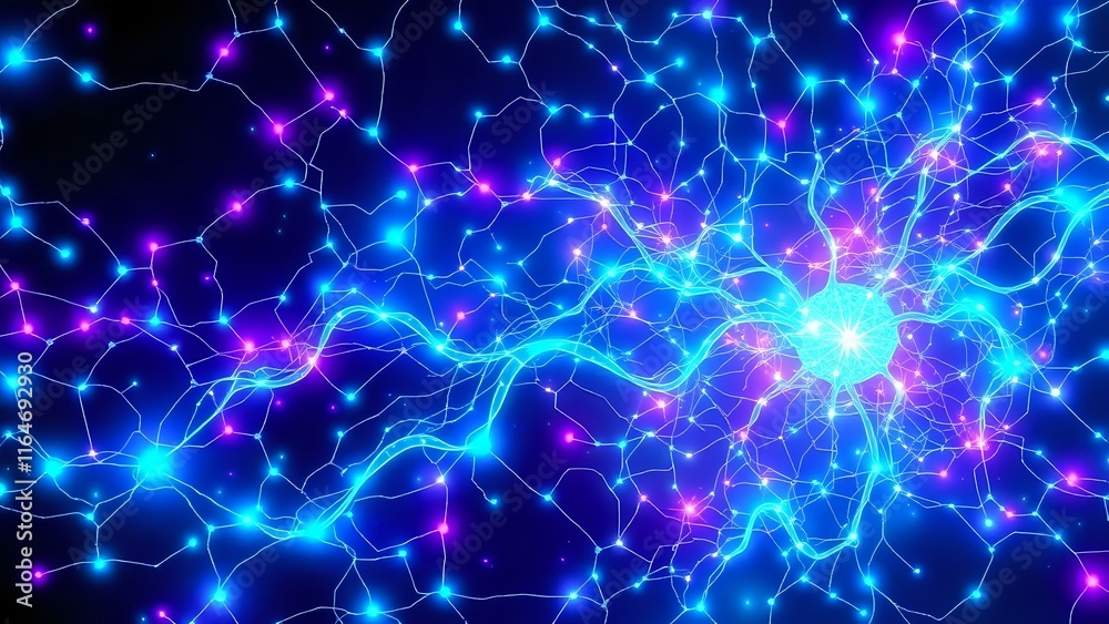 Dynamic Bioluminescent Neural Network Artwork for Sci-Fi & Tech Visuals Dynamic Bioluminescent Neural Network Artwork for Sci-Fi & Tech Visuals
