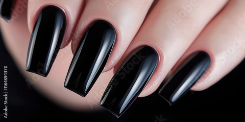 Luxury woman long nails. Long nails manicure design. Acrylic gel nail extensions