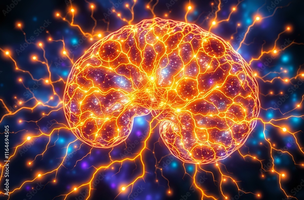 Cybernetic Bioluminescence Brain Network - Abstract Neural Circuitry Cybernetic Bioluminescence Brain Network - Abstract Neural Circuitry