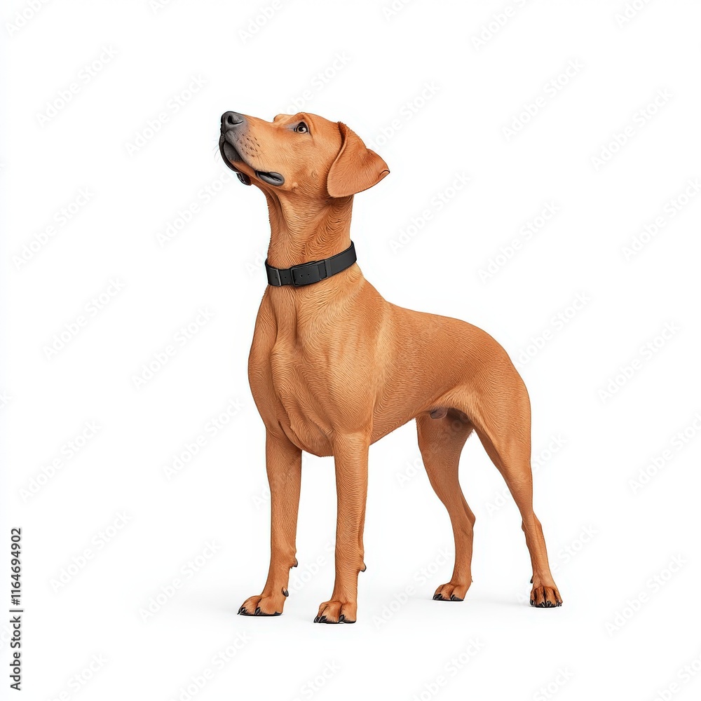 A majestic Rhodesian Ridgeback dog stand proudly, showcasing its sleek coat and confident demeanor, embodying loyalty and companionship in a stunning pose. A majestic Rhodesian Ridgeback dog stand proudly, showcasing its sleek coat and confident demeanor, embodying loyalty and companionship in a stunning pose.