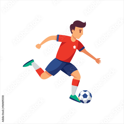 black vector of soccer player silhouette in dynamic movement, minimalist logo style 