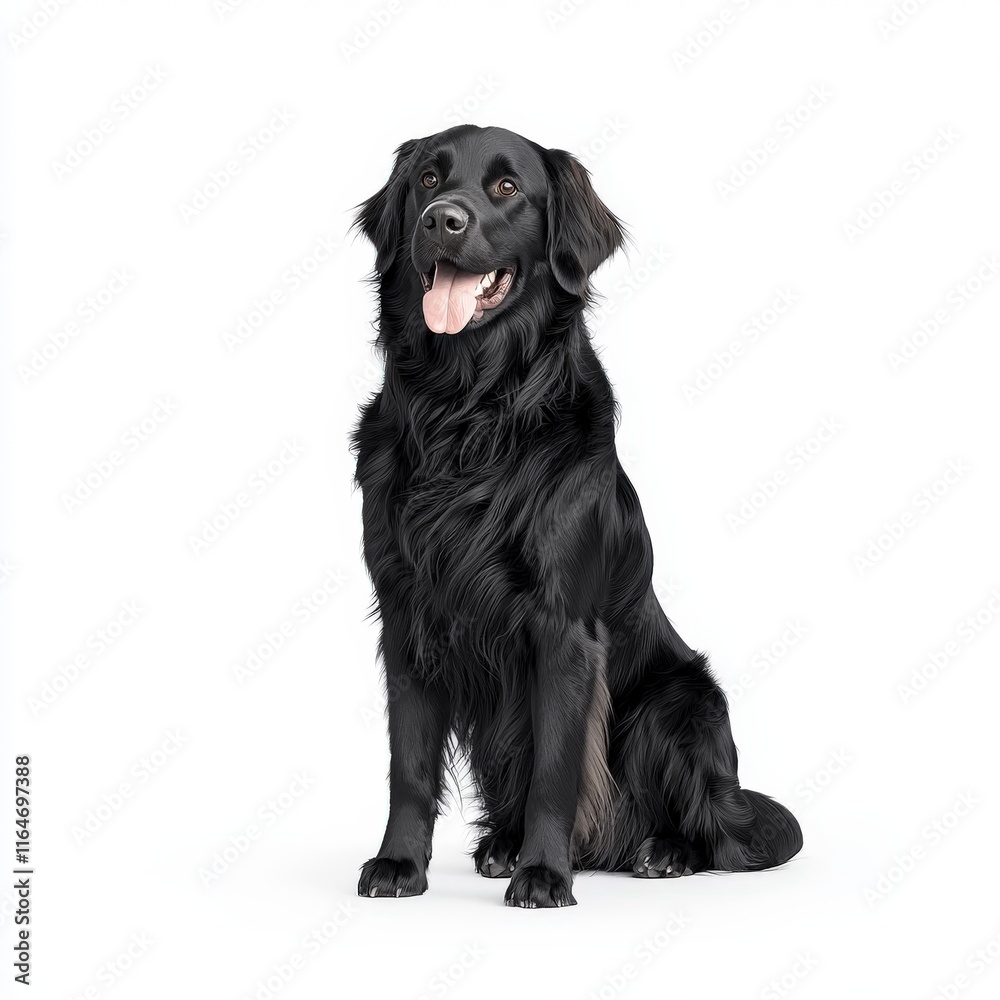 A playful black Newfoundlander dog sits confidently, showcasing its shiny coat and friendly demeanor, perfect for pet-related content. A playful black Newfoundlander dog sits confidently, showcasing its shiny coat and friendly demeanor, perfect for pet-related content.