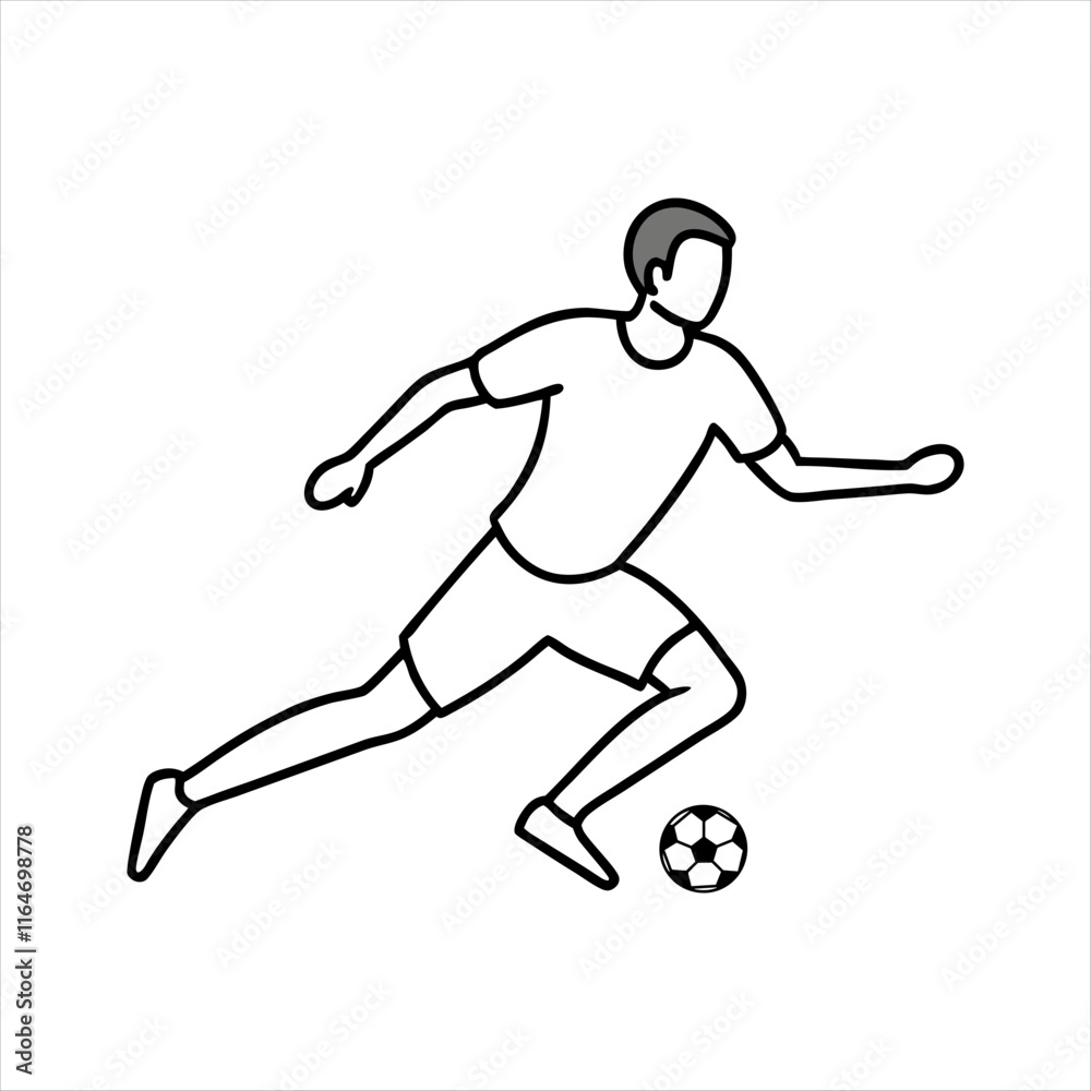 black vector of soccer player silhouette in dynamic movement, minimalist logo style black vector of soccer player silhouette in dynamic movement, minimalist logo style