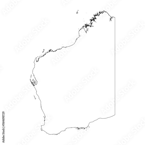 Western Australia blank outline map