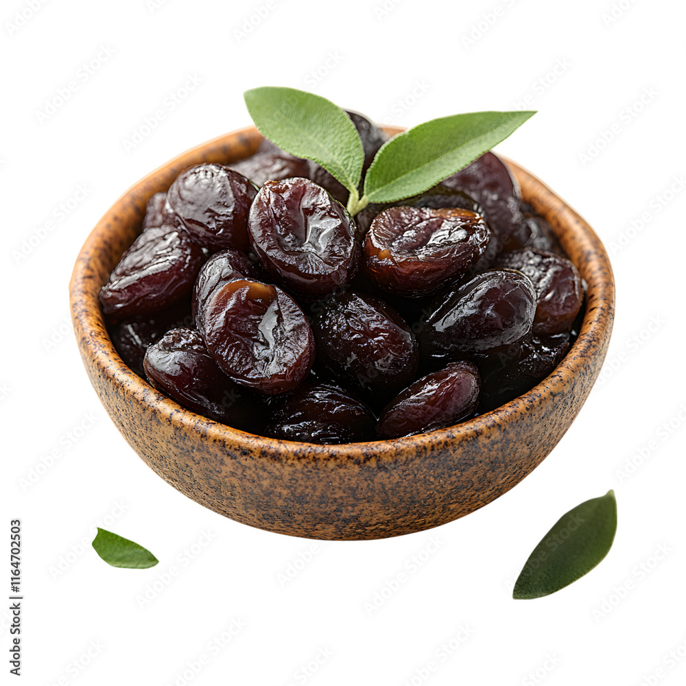 Dried Prunes Infused in Herbal Syrup isolated on transparent background Dried Prunes Infused in Herbal Syrup isolated on transparent background