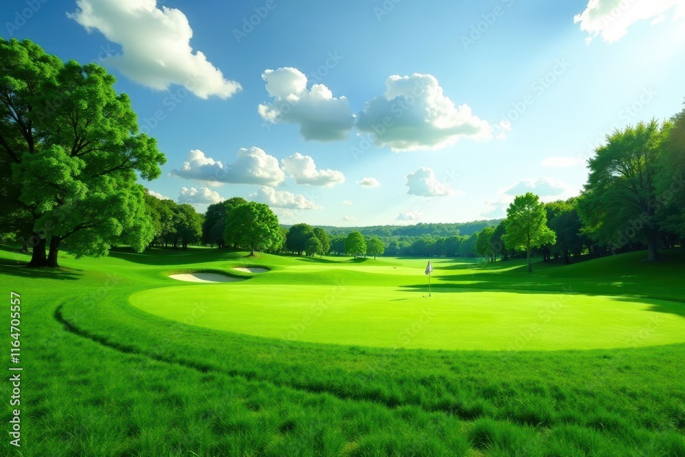Lush green golf course fairway, vibrant texture, grass, environment, texture Lush green golf course fairway, vibrant texture, grass, environment, texture