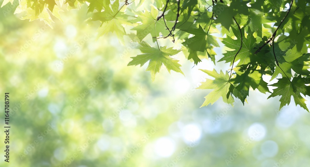 Lush green leaves with soft light creating a serene atmosphere. Lush green leaves with soft light creating a serene atmosphere.