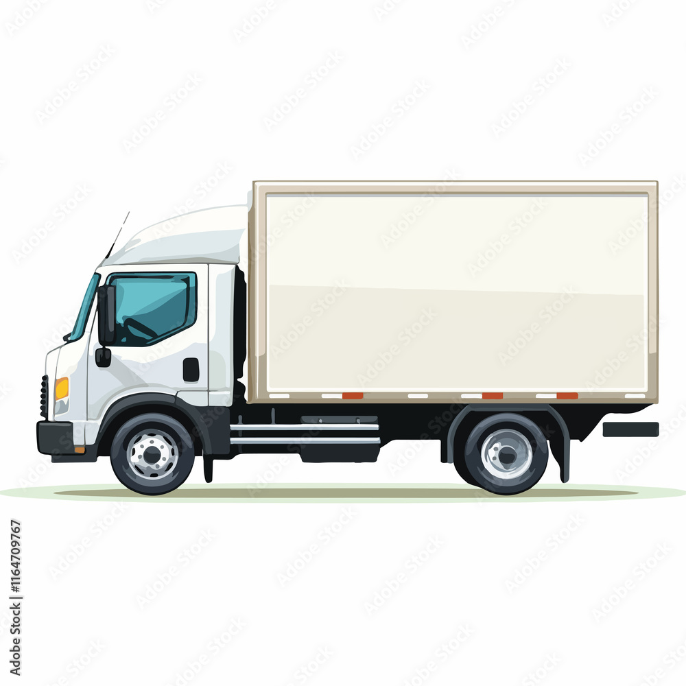 Small delivery truck for transporting cargo with shadow, vector illustration Small delivery truck for transporting cargo with shadow, vector illustration