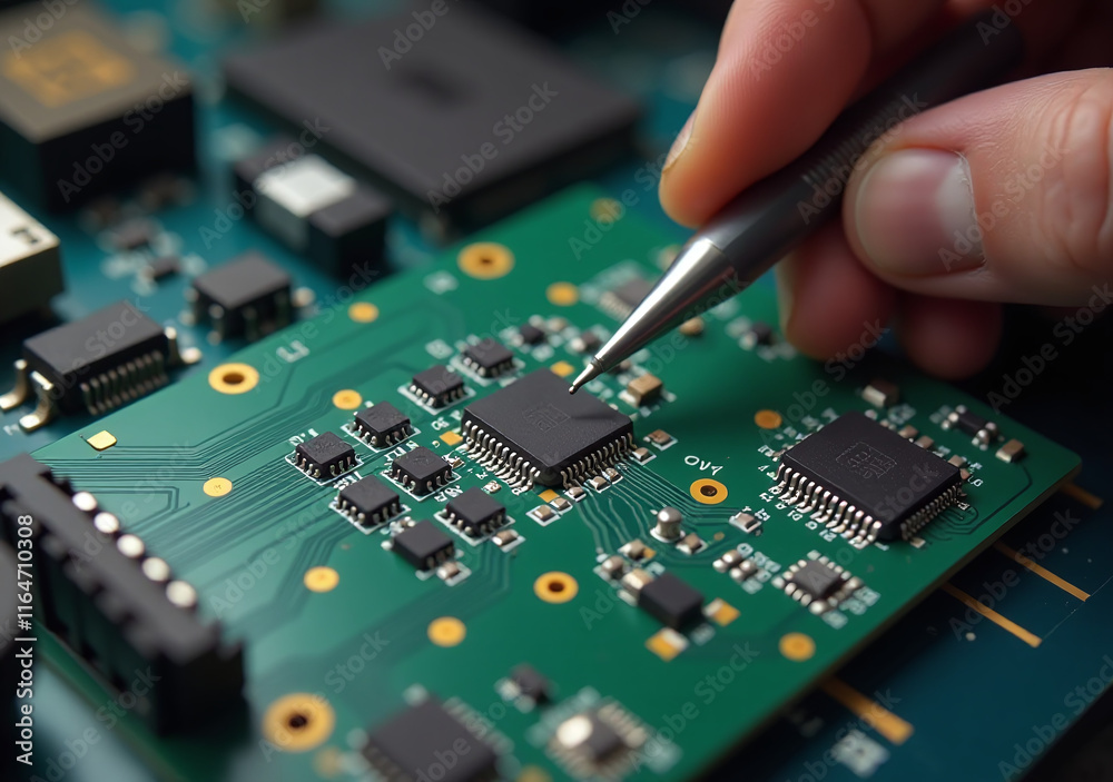 microcircuit fixed skilled craftsman workshop setting precision microcircuit fixed skilled craftsman workshop setting precision