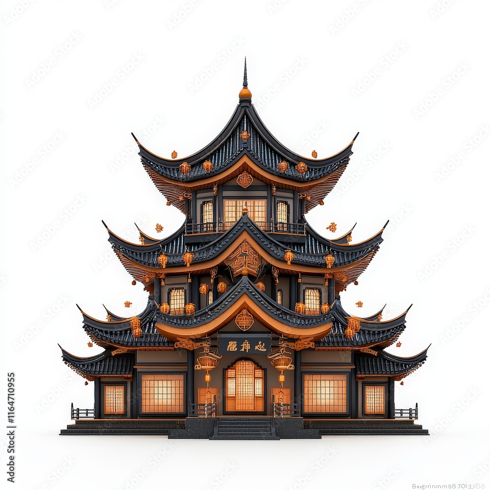 A beautifully crafted traditional pagoda with intricate designs and vibrant colors, showcasing classic architectural elegance. A beautifully crafted traditional pagoda with intricate designs and vibrant colors, showcasing classic architectural elegance.