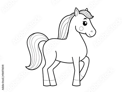 Coloring book horse theme - vector illustration. photo