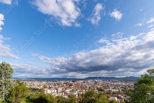 Cityscape and Clermont-Ferrand Cathedral in Clermont-Ferrand, France