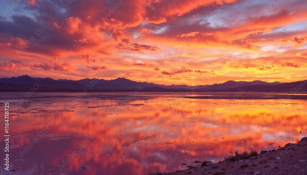  Las Coloradas lakes at sunset Golden skies creating a magical and festive holiday mood.