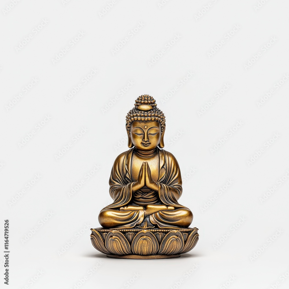 A serene golden Buddha statue symbolizing peace, harmony, and mindfulness, perfect for promoting relaxation and spirituality. A serene golden Buddha statue symbolizing peace, harmony, and mindfulness, perfect for promoting relaxation and spirituality.