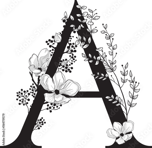 font lettering decorative floral series 