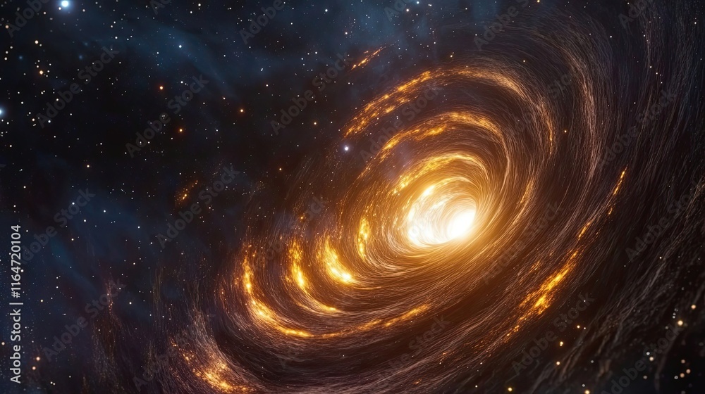 Fototapeta premium A Glowing Cosmic Spiral Nebula in Space