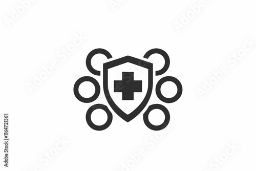 creative medical insured icon concept