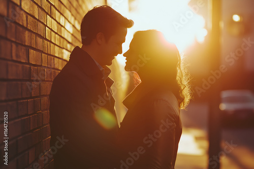 Loving couple in the sunset