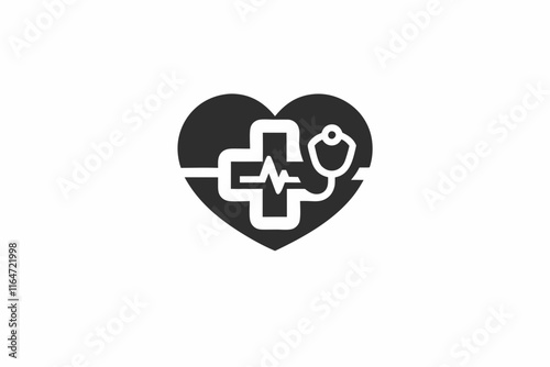 creative medical heart icon concept