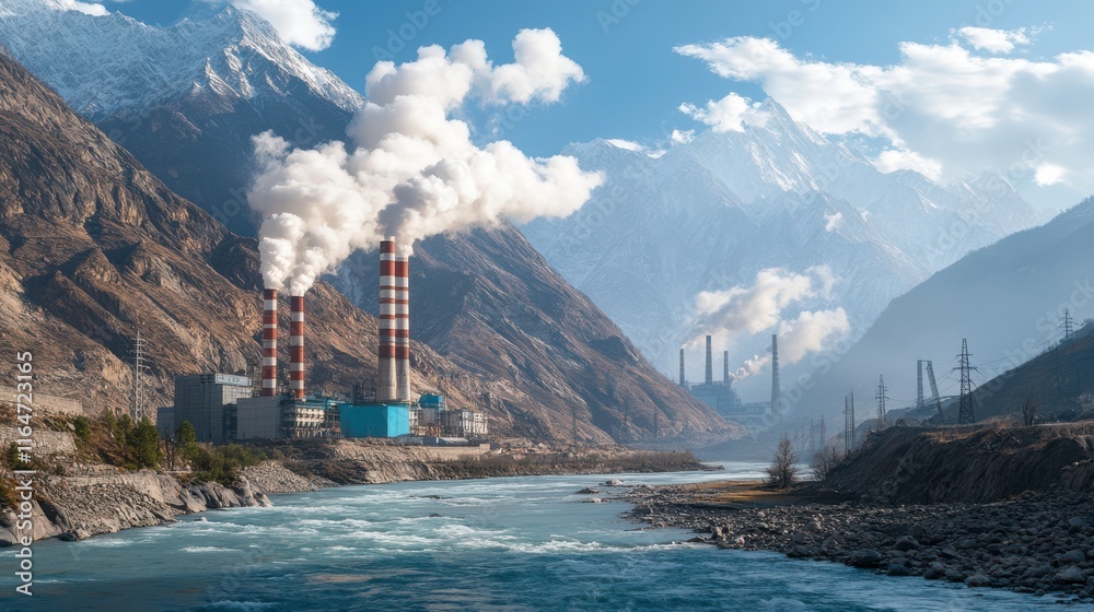 Emissions and Natural Elements by the River Emissions and Natural Elements by the River