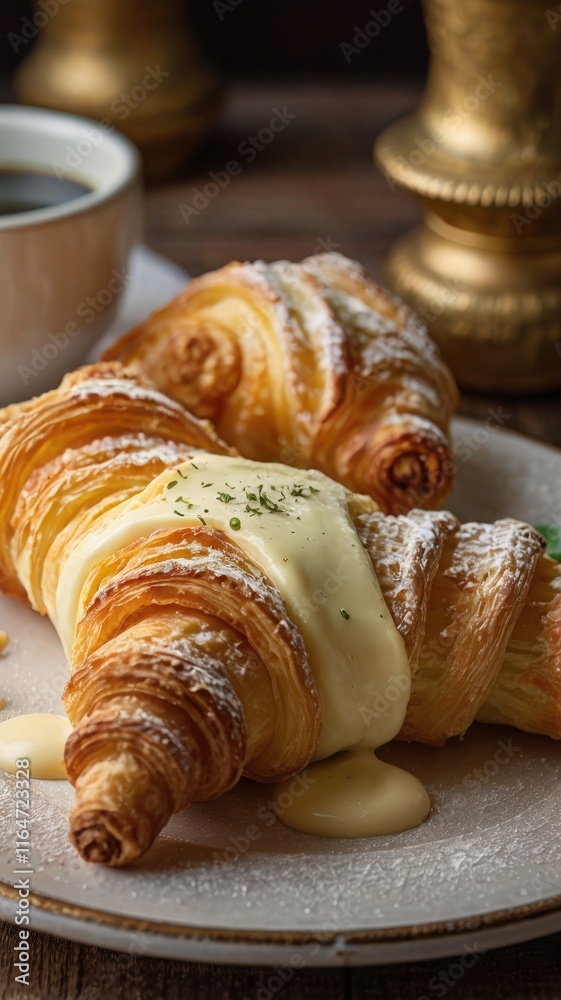 Golden Puff Pastry Tubes with Creamy Béchamel Cheese Filling Golden Puff Pastry Tubes with Creamy Béchamel Cheese Filling