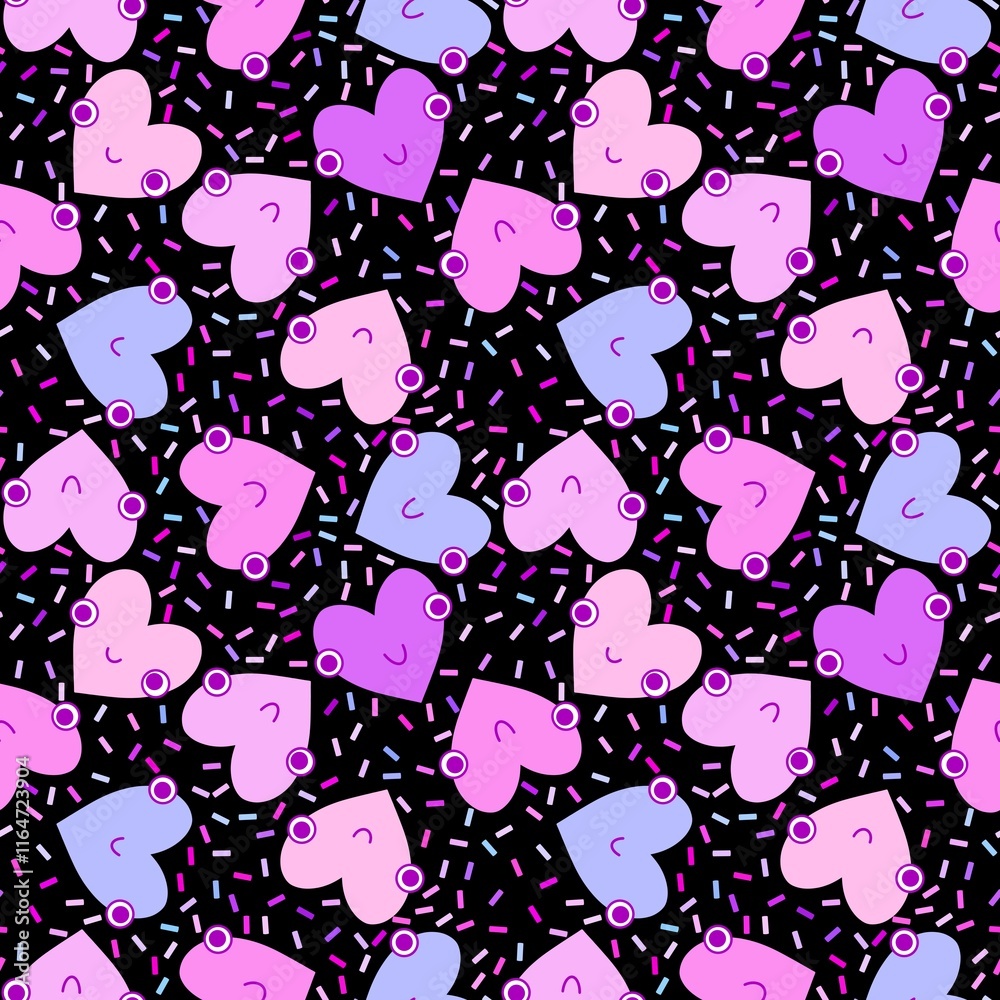 Fototapeta premium Valentine hearts seamless 14 February love pattern for wrapping paper