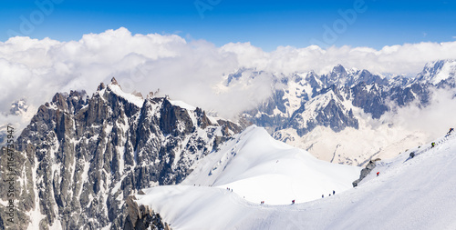 Obraz na płótnie Spectacular view with Alps Mountains at Aiguille du Midi in Chamonix France w salonie