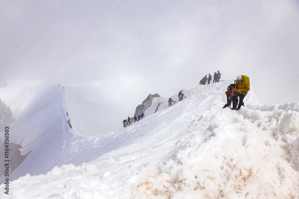 Spectacular view with Alps Mountains at Aiguille du Midi in Chamonix France