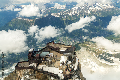 Obraz na płótnie Spectacular view with Alps Mountains at Aiguille du Midi in Chamonix France w salonie