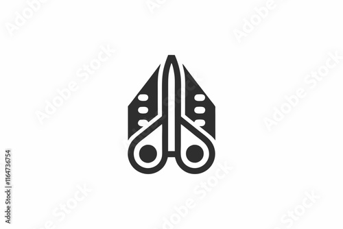 creative medical forceps icon concept