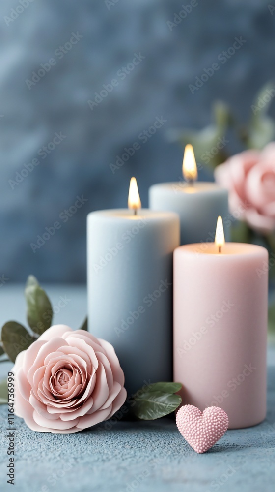 Valentine's Day Romantic Candles Rose Heart Serenity Love Peace Valentine's Day Romantic Candles Rose Heart Serenity Love Peace