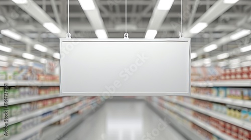 Blank advertising banner for shop or supermarket marketing mockups and display ideas