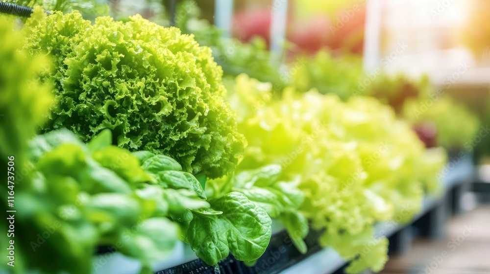 landscape image of a hydroponic farm, with rows of growing lettuce, basil, and other herbs suspended in water. The farm should have high-tech LED lighting and vertical growing systems. landscape image of a hydroponic farm, with rows of growing lettuce, basil, and other herbs suspended in water. The farm should have high-tech LED lighting and vertical growing systems.