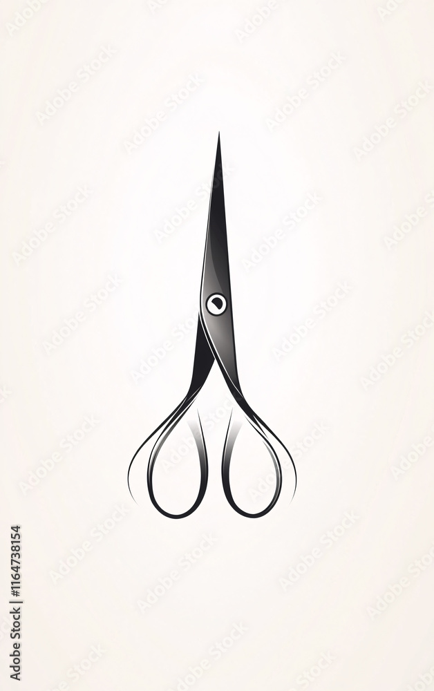 Minimalist Monochrome Illustration of Scissors with Sharp Blades and Ergonomic Handles, Highlighting Simplicity, Functionality, and Craftsmanship Minimalist Monochrome Illustration of Scissors with Sharp Blades and Ergonomic Handles, Highlighting Simplicity, Functionality, and Craftsmanship