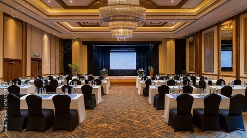 Grand Ballroom Conference Setup: Luxurious Meeting Room