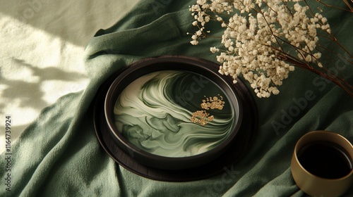 Serene Green Abstract Art: A Study in Texture and Color