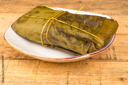 Delicious steamed tamales - Traditional Colombian food photo