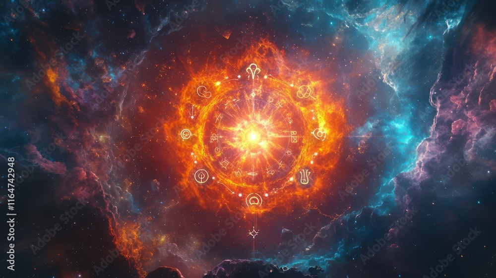 Obraz premium Image of the zodiac created with Generative AI