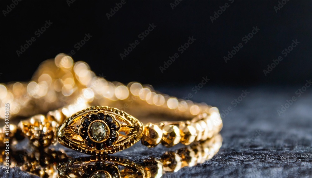 Black Background: Glowing Gold Jewelry on a Dark Canvas Black Background: Glowing Gold Jewelry on a Dark Canvas