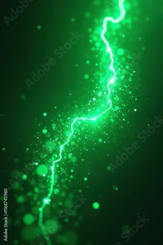 Emerald green light explosion, glittering particles, galaxy, green