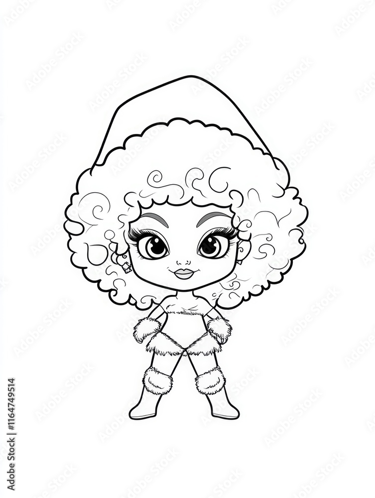 Obraz premium Depicting a cheerful cartoon girl in a winter outfit, this image radiates warmth and joy, perfect for seasonal themes and holiday-related contexts.