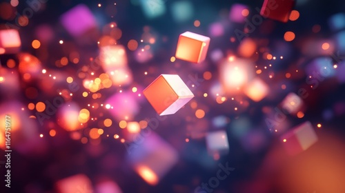 Colorful abstract background, a vibrant mosaic of tiny squares for modern design
