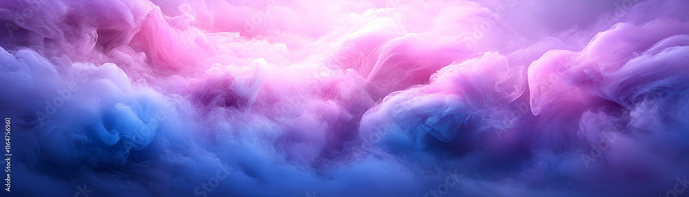 Fototapeta premium Abstract Purple & Blue Swirling Cloudscape, a Dreamy Vaporous Image Evokes Serenity and Tranquility.