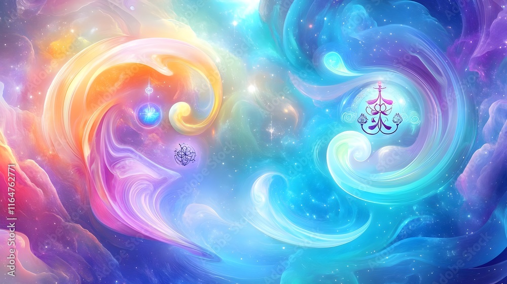 Fototapeta premium celestial swirls: abstract cosmic art - abstract art